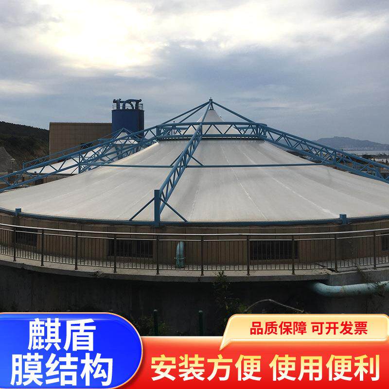 膜结构设施污水池反吊膜加盖排污池雨棚张拉膜污水处理厂顶棚钢架