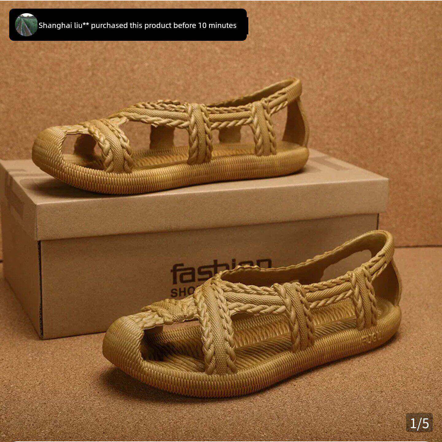 小新精选男鞋井冈山凉鞋夏季透气软底空心洞拖鞋休闲覆古沙滩鞋