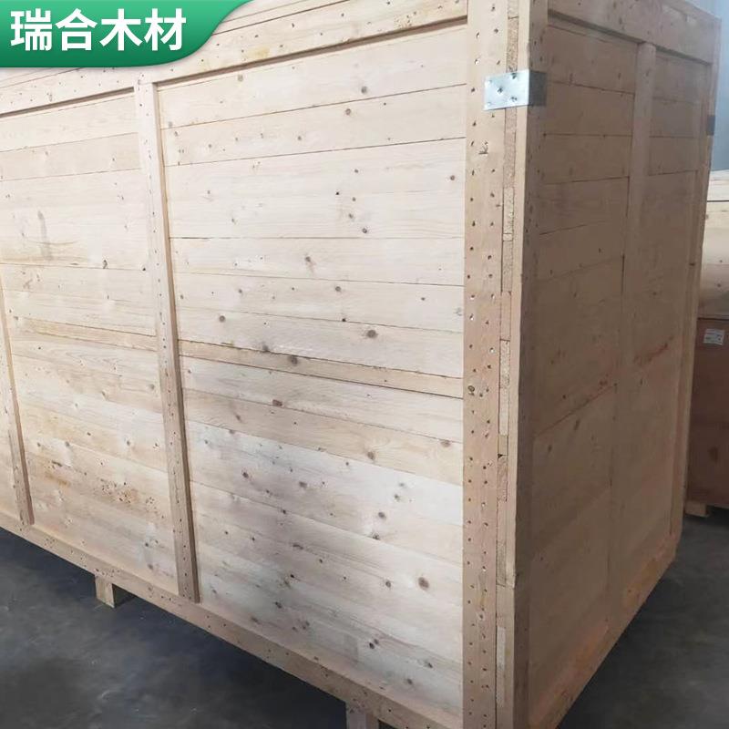 外贸出口免熏蒸重型板条木箱大型物流运输出口钢丝捆扎包边钢带箱