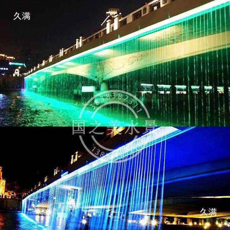 风拉线水帘光纤水流水瀑幕布水幕隔墙断屏数码字水EDU雨帘人造水