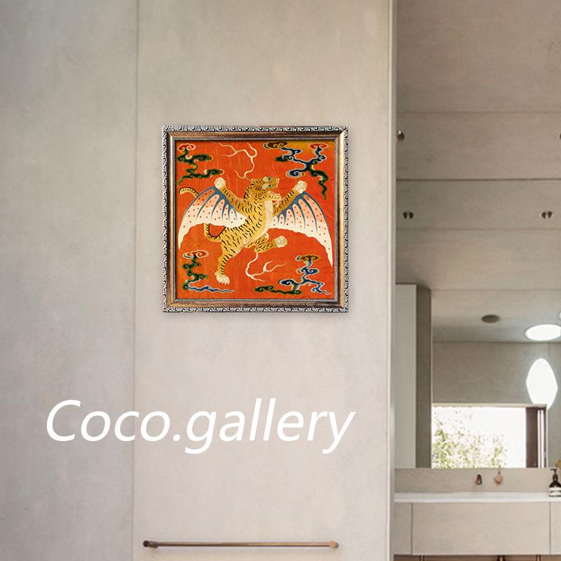 A5L可可的画廊中古美式新中式古典实木如虎添翼装饰画客餐厅卧室