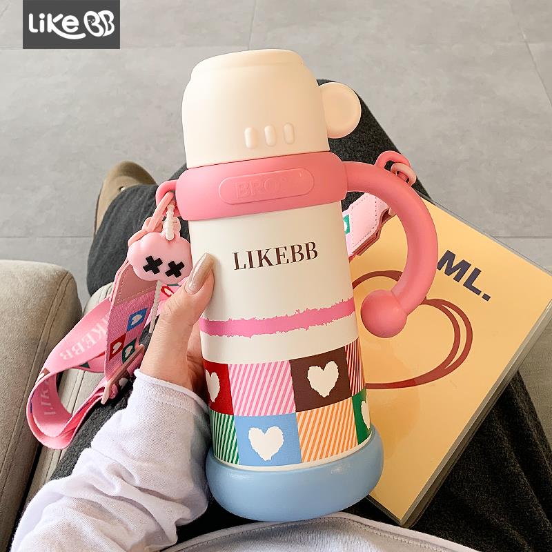 一盖三饮保温杯女生大容量水杯女新款2025带盖喝水高颜值泡茶杯子