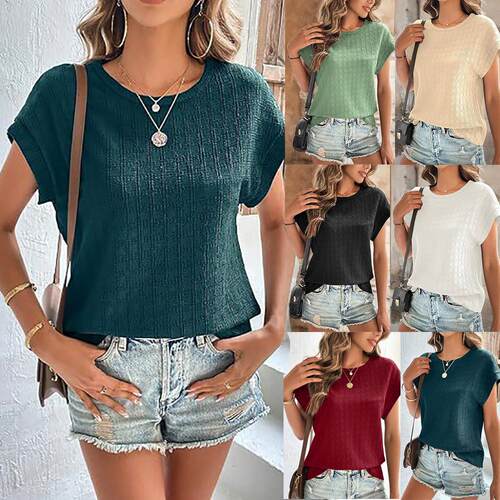 Women's Essential Basic Daily Wear T-Shirt Plain Batwing