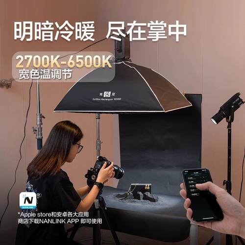 南冠南光FS 60B 双色温专业影棚拍摄视频直播间便携led常亮补光灯