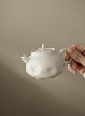 思陶斋草厂木灰陶瓷壶家用复古壶功夫泡茶单壶防茶烫手12064抓壶