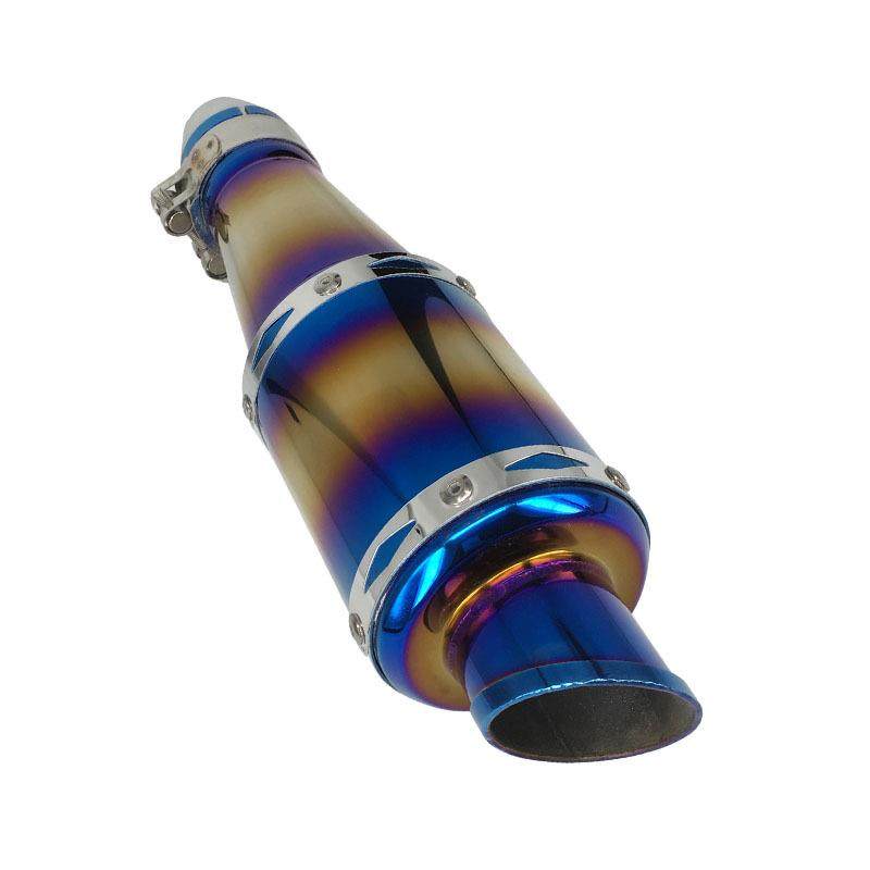 摩托改装排气彩管不锈钢幻材炮质异形筒直车彩钛尾管通炸街后段