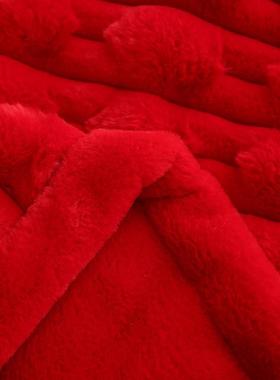 厂卡家直销庆用QFG毯托斯纳68.斤水貂绒裘毛毯加厚玉兔绒婚毯床上