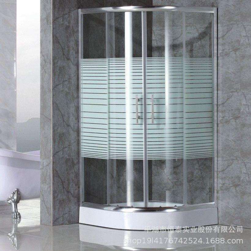 简易淋浴隔断洗澡淋浴房家用钢化玻璃浴室挡水底座干湿分离卫生间