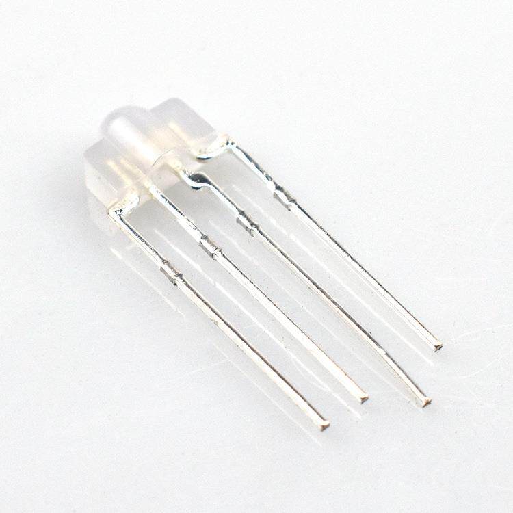 发光二极管3mm RGB灯珠f3透明雾状塔形共阴阳全彩直插led灯珠键盘