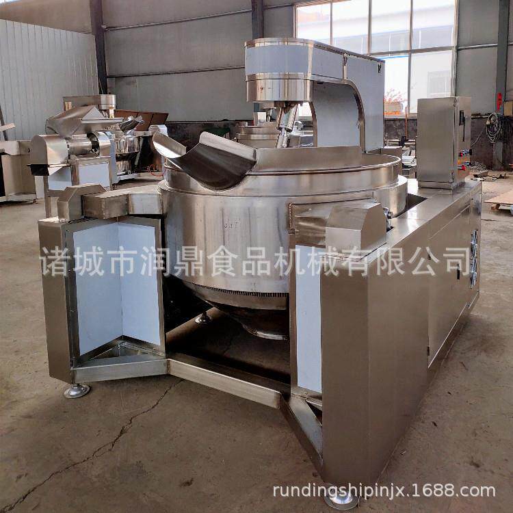 高粘度蒸汽加热豆沙馅料行星搅拌炒锅全自动调味品加工机可定制