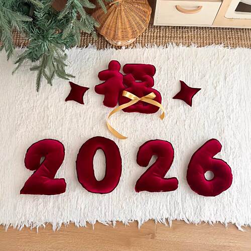 2026福字布艺摆件新年氛围感道具居家客厅背景墙挂件卧室门挂摆饰