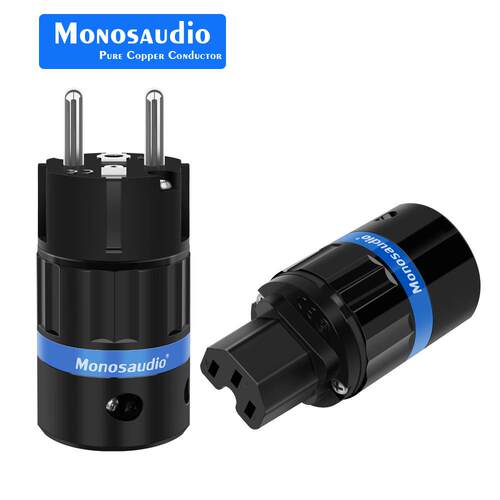 MonosaudioE104R/F104R纯铜镀铑Hifi音频电源连接器IEC母插头