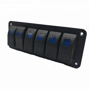 汽车车面板开关OUR6灯位房铝板面板开关5PONO-FF双蓝开关