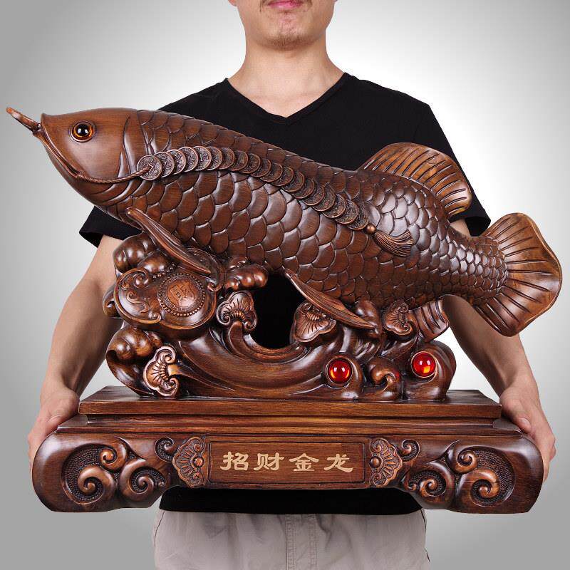 龙鱼招财摆件，客厅开业礼品，家庭客厅摆件，酒店店铺风水摆件