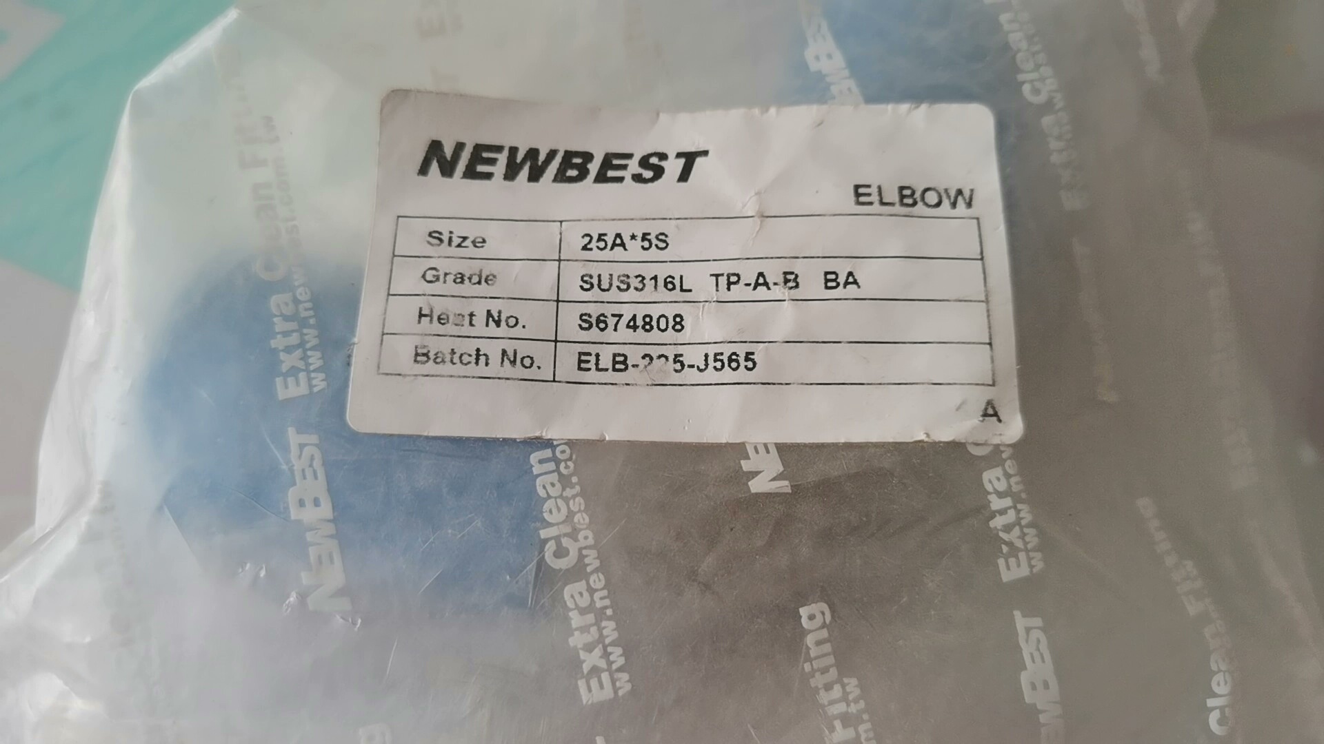 NEWBEST   25A弯头   316L  BA   数