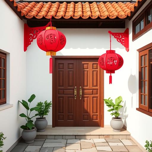 2025蛇年灯笼春节装饰门口走廊挂件卡通福字挂饰过年布置用品手工