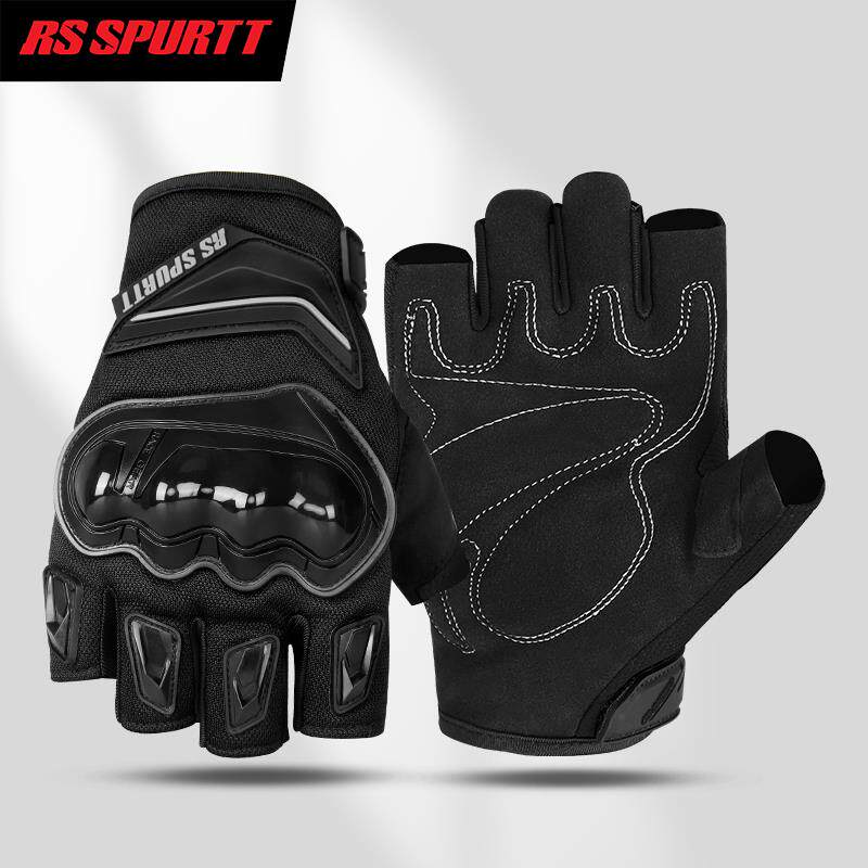 夏季摩托车骑行半指手套男薄款透气越野机车防摔短指手套骑士装备