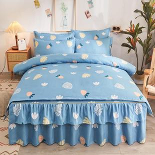 罩款 2.0m床笠棉床上三全件套被套床式 防滑. 床裙四件套纯棉18 正品