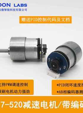 直流减速电机 带编码器 码盘测速 两轮自平衡小车 GB37520减速电