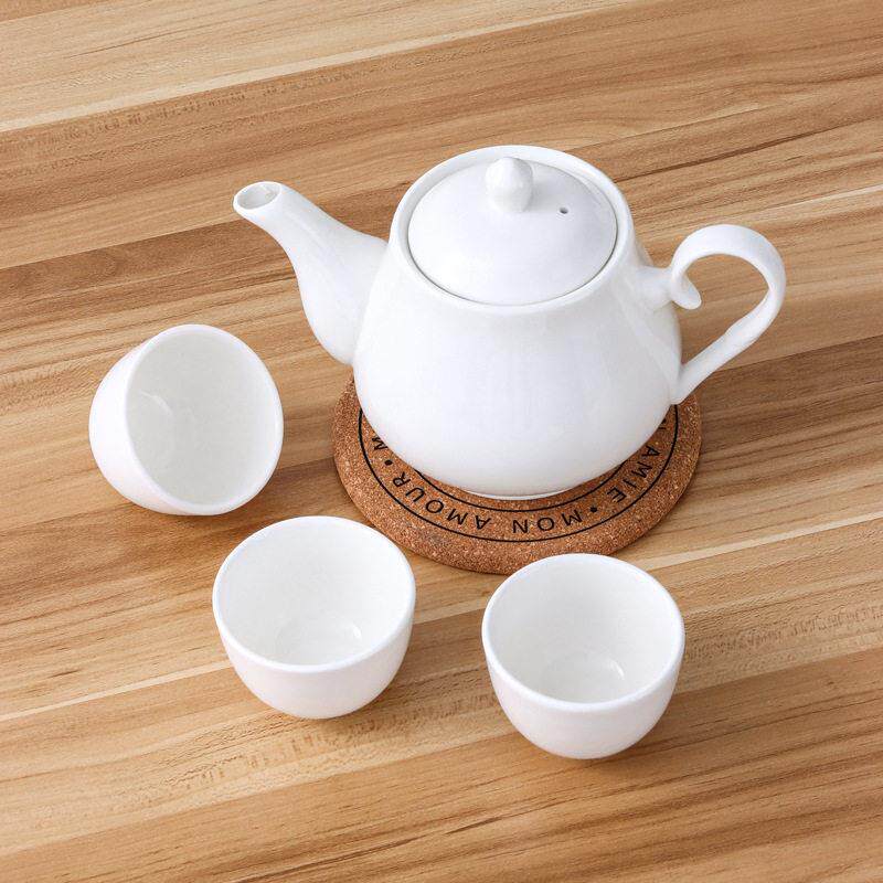 饭店酒店餐厅泡茶水壶大小号过滤壶大容量纯白色茶具陶瓷高温茶壶
