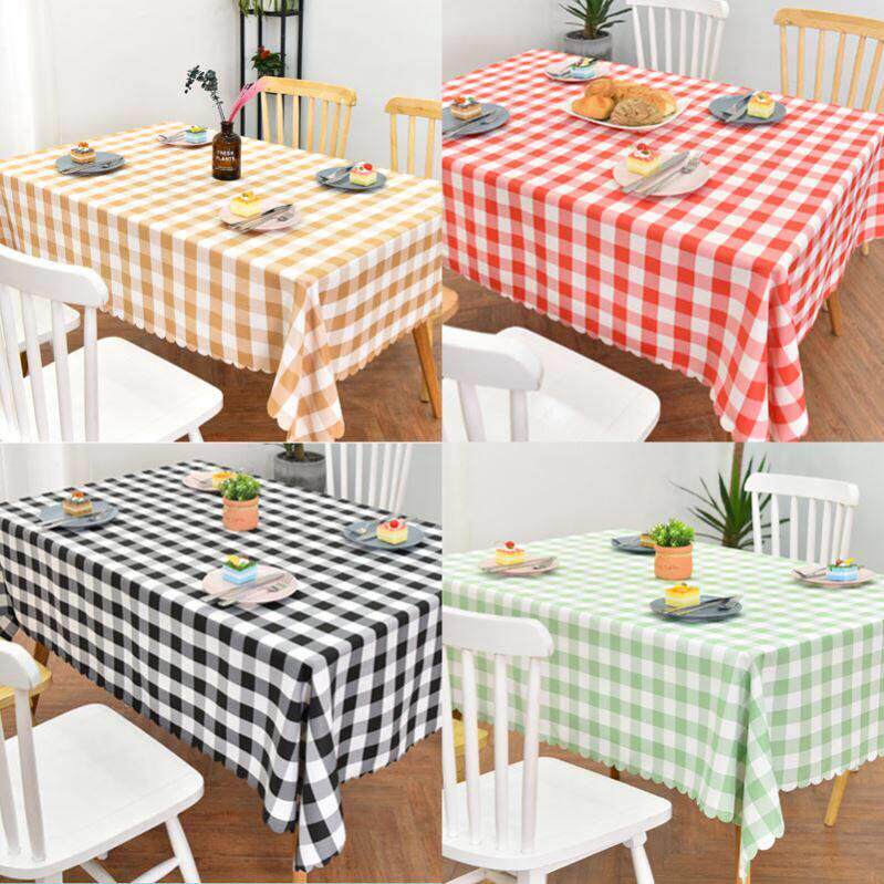 checkered tablecloth rectangular square table picnic cloth - 实物图