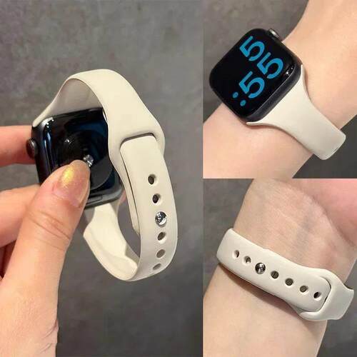 Slim Silicone Strap For Watch Band 45mm 44mm 40mm 41mm 42-3