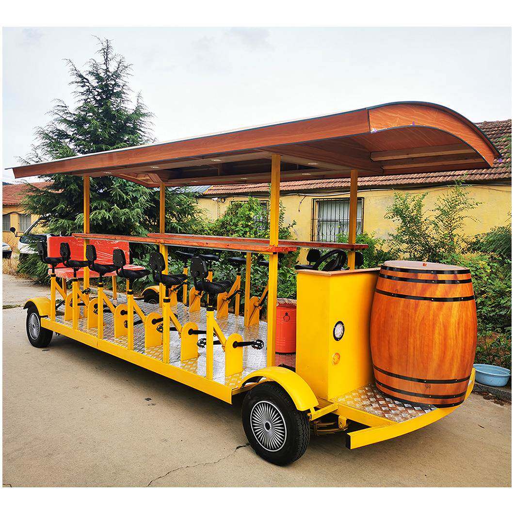 脚踏啤酒车移动酒吧车多人景区创意观光自行车beerbike厂家直销