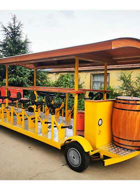 脚踏啤酒车移动酒吧车多人景区创意观光自行车beerbike厂家直销