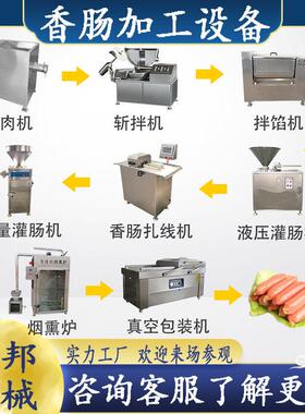 肉肠加工全套设备 火腿肠真空定量扭结灌肠机 脆皮烤肠生产流水线