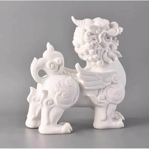 样狮子麒麟软房展书柜现代厅办公室古典版装饰品中式家居摆件别墅