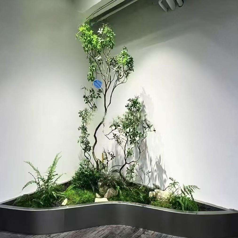 不锈钢花箱种植箱户外弧形花盆阳台庭院花坛围栏成品异形花池