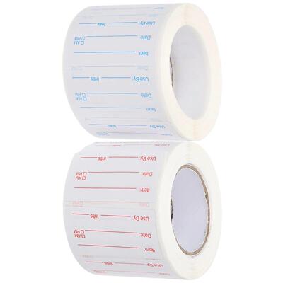 2 Rolls Food Date Stickers Labels for Containers Detachable
