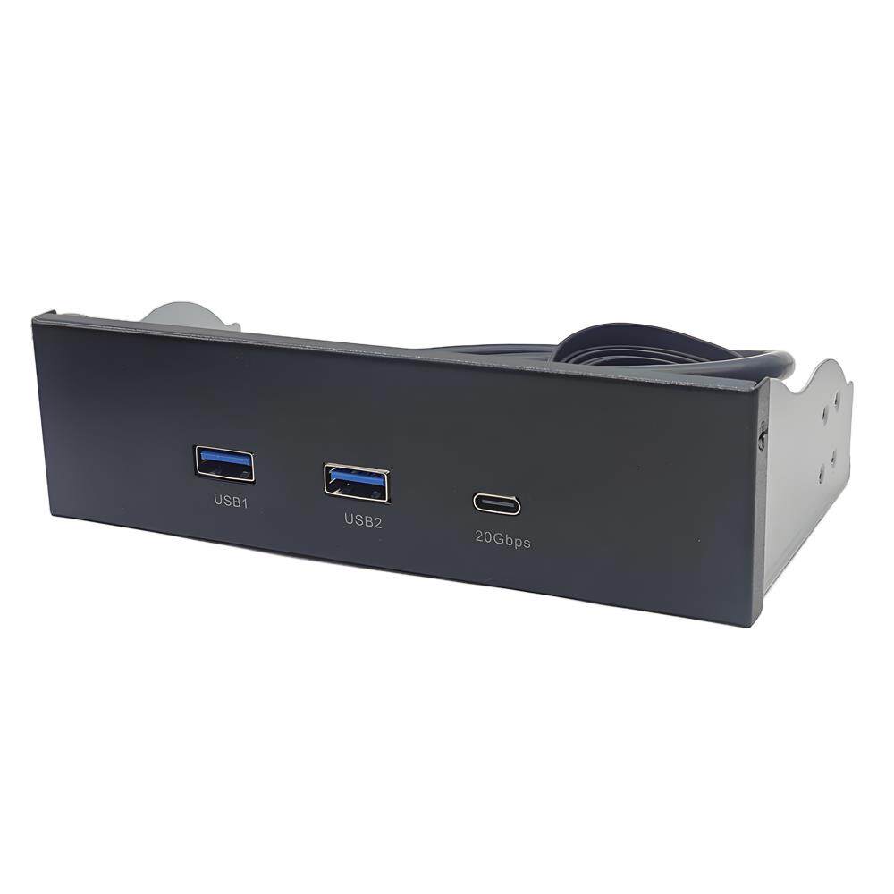 USB3.2 GEN2*2前置面板10G光驱位软驱位2口USB+TYPE-C 20Gbps面板