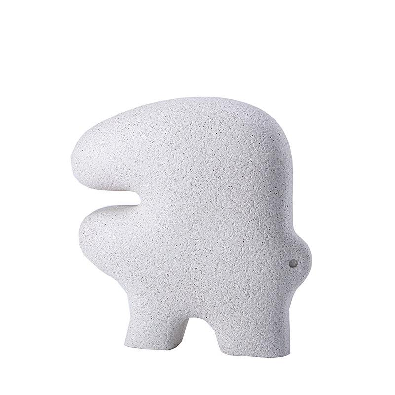 大千 新品斑驳系列 绿色U线条树脂摆件 白色创意造型抽象装饰品