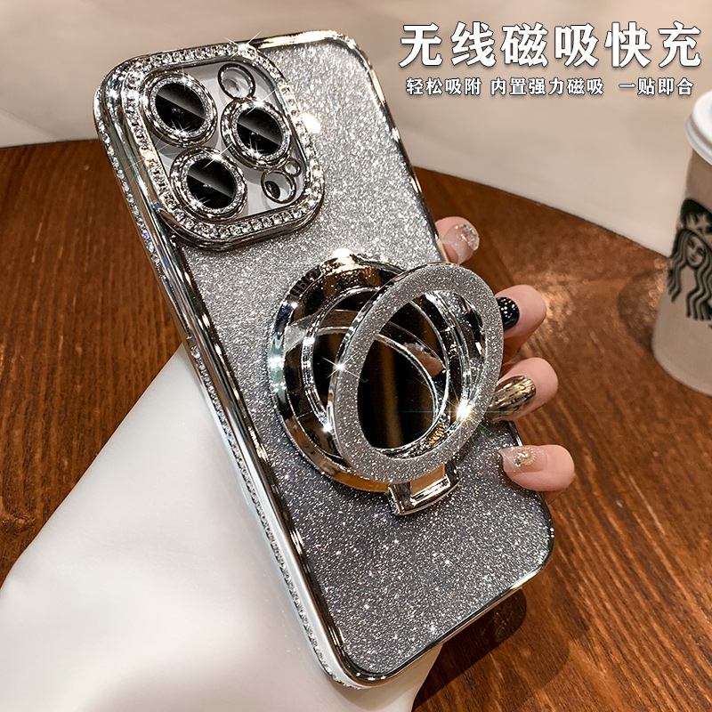 2024奢华水钻适用苹果15promax手机壳新款iphone16镜头膜14pro高