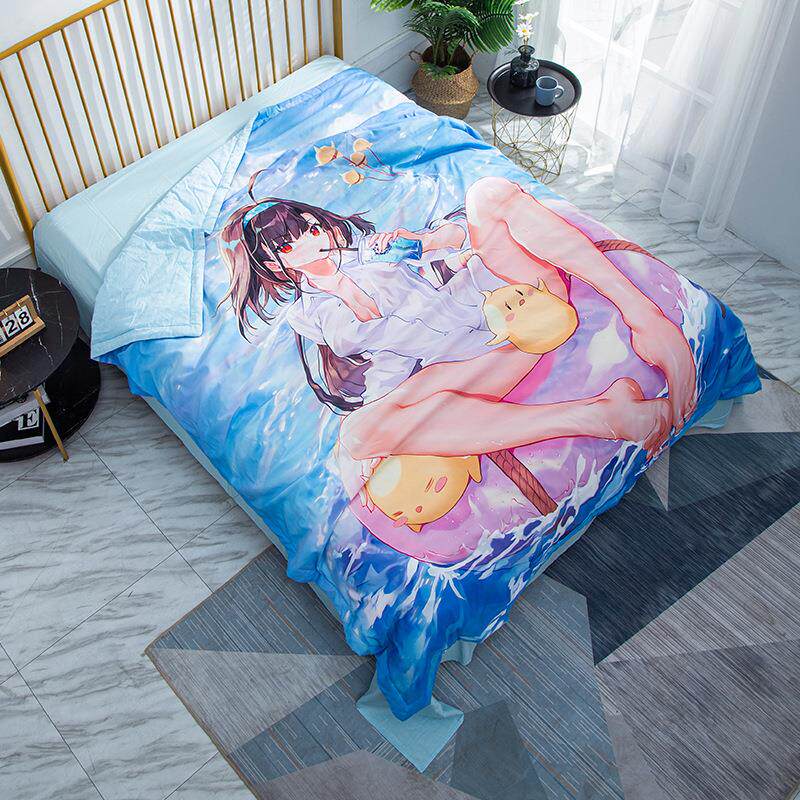 二次元少女空调被儿童学生宿舍夏季薄款被子