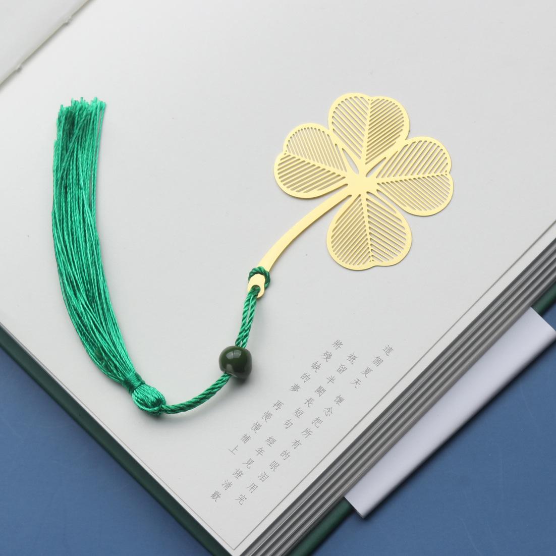 金属叶脉书签文艺镂空荷花书签