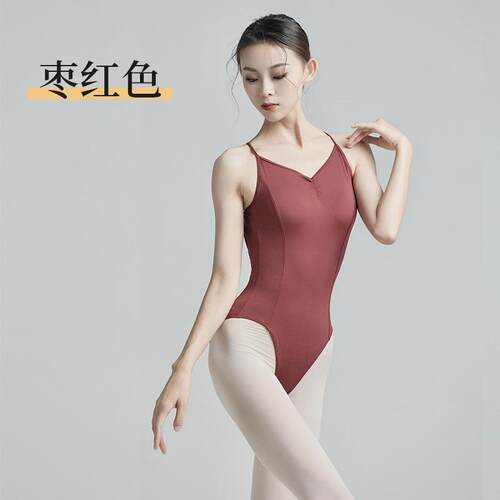 新款直销艺考舞蹈服体操服女成人吊带形体服连体学生基训芭蕾舞练