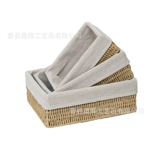 仿藤编收纳筐杂物编织化妆品钥匙衣物耐用内衣家居玄关复古整理