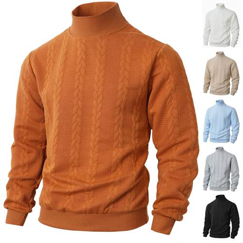 Sweater Casual Fashion Fitted Winter Mens High-Neck s,