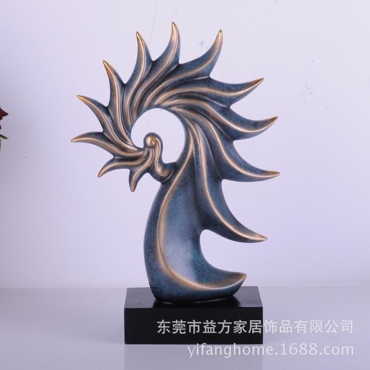 欧美家居风格装饰 创意抽象尖刺树脂工艺品摆件 客厅电视柜装饰品