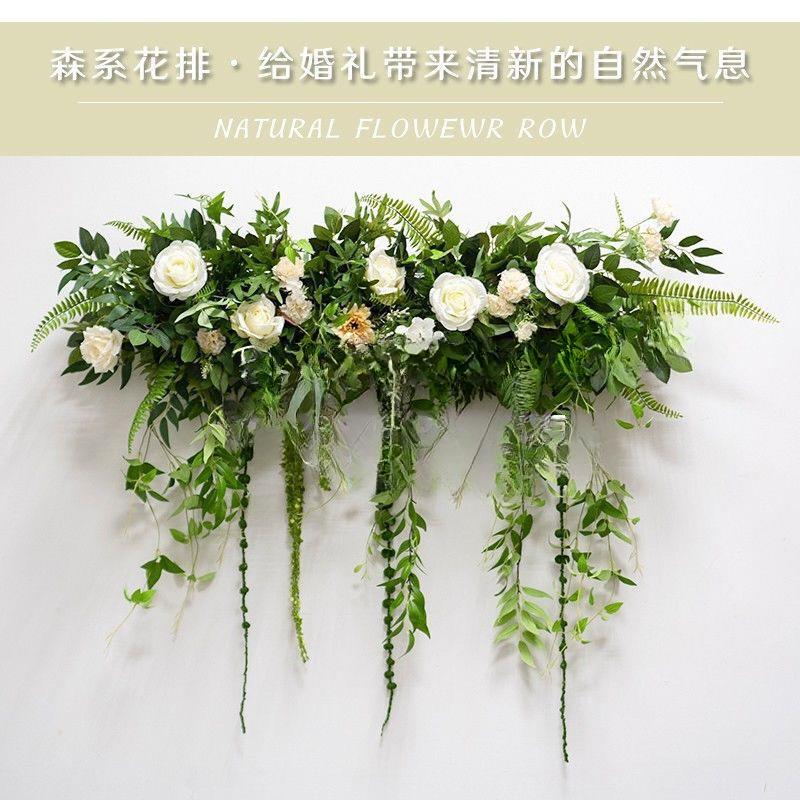 新款森系仿真藤蔓蓝色挂花仿真花挂墙墙面十里红妆婚庆用品头花