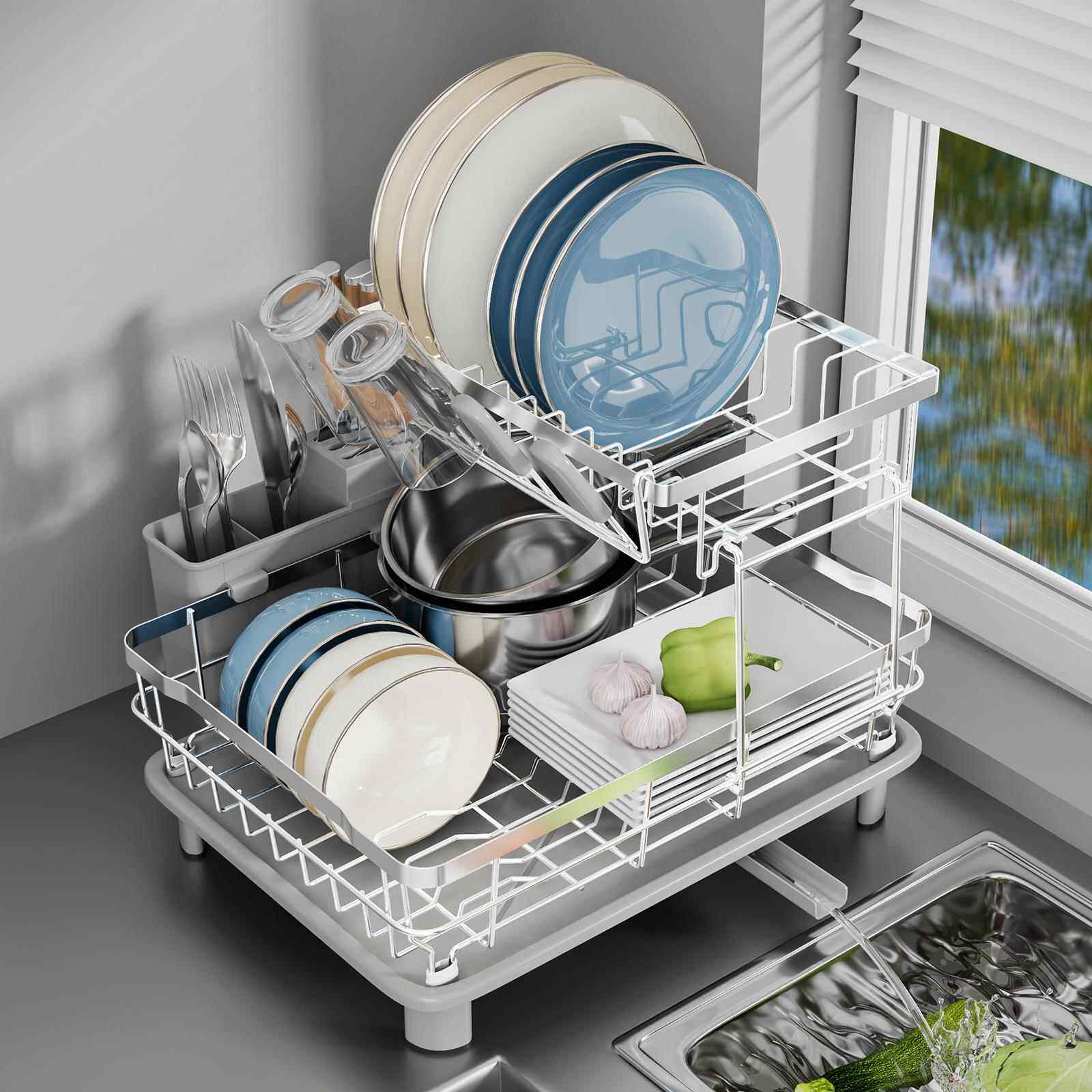 厨房置物钢DIM架不锈碗架碟沥水架水槽收纳架餐具边放碗筷碗盘沥