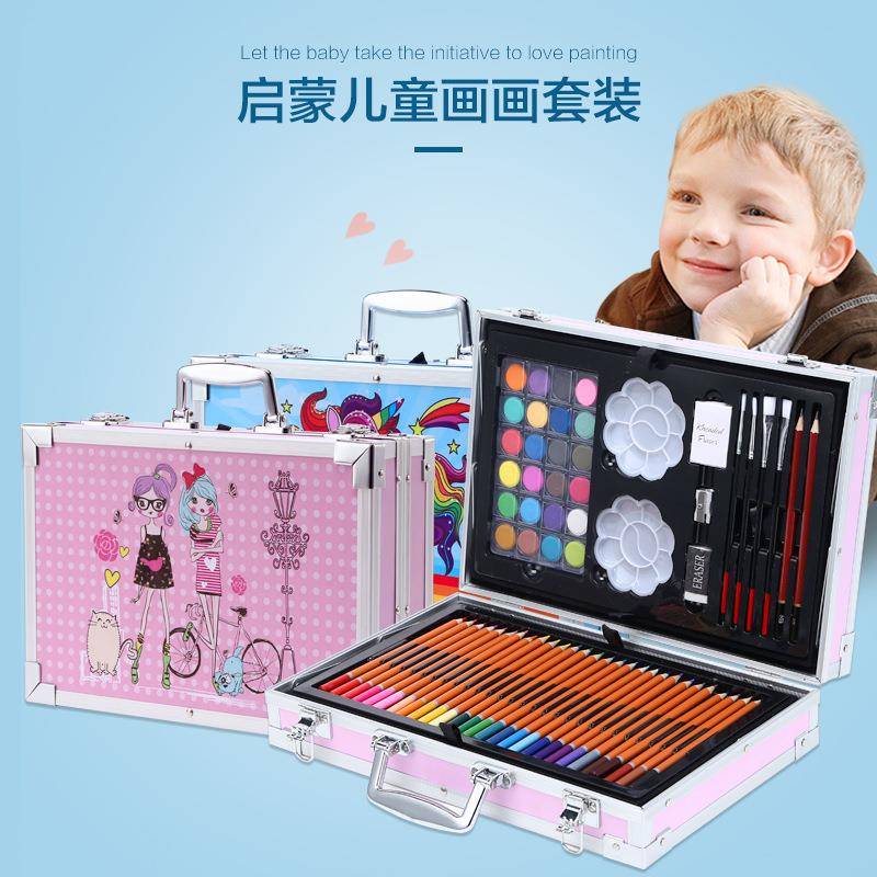 儿童画笔套装美术用品画画工具蜡笔水彩笔套装幼儿园绘画文具女孩