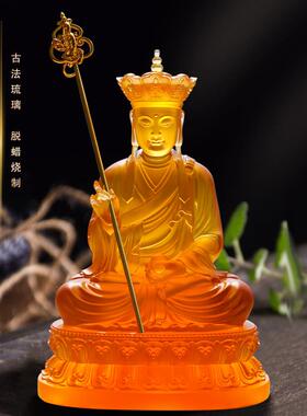 琉璃地藏王菩萨佛像站像坐像居家供奉佛堂寺庙摆件客厅家用地藏像