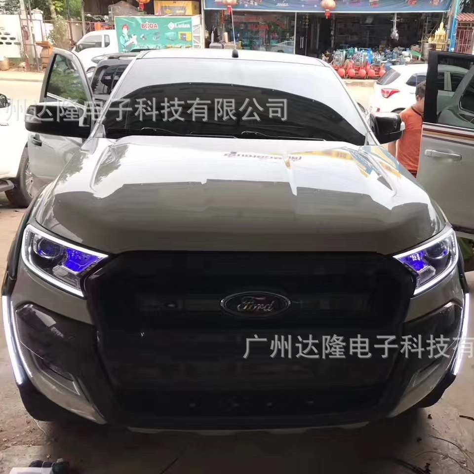 适用于16-18福特ranger福特撼路者大灯灯眉大灯改装行车灯 黑框