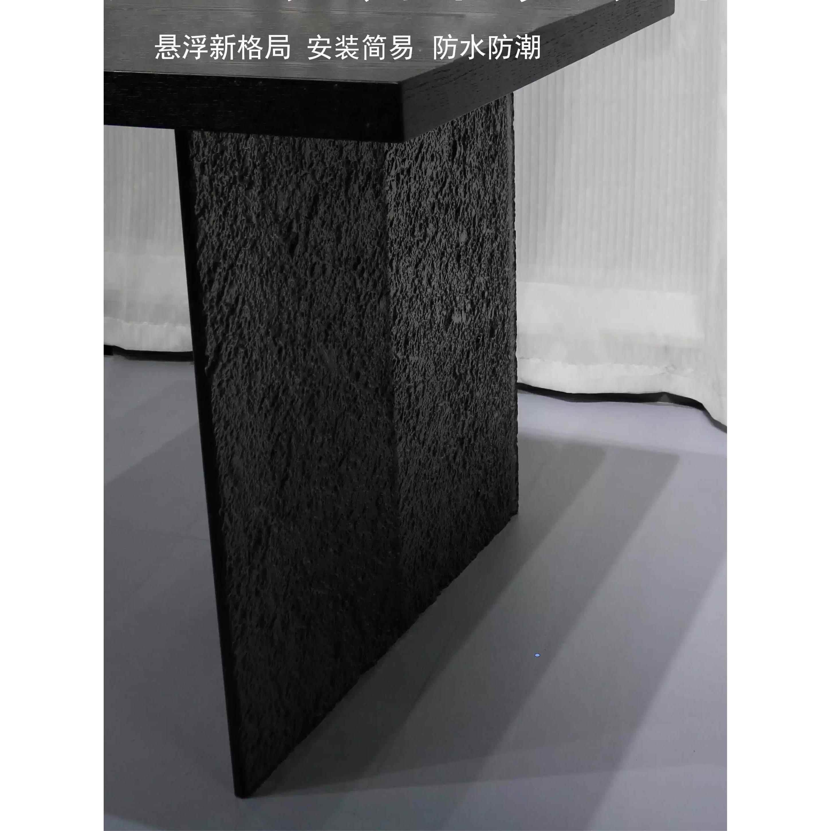 黑透亚克力石头纹桌腿定制悬浮桌腿岛台餐桌桌腿黑透亚克力桌腿