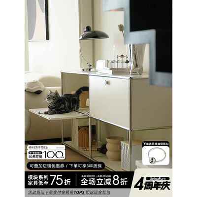 【UnicaFurn】中古模块柜不锈钢餐边柜ins现代简约电视柜置物斗柜
