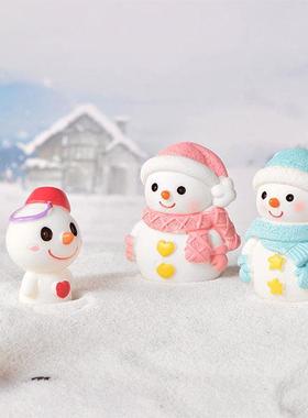 圣诞微型冬季雪人装饰家庭桌面收银员装饰创意儿童的礼物