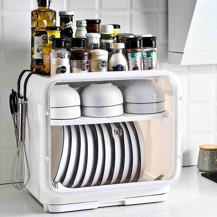 置装碗筷碗厨房放家用收纳盒餐箱沥水架碗碟架台面盘柜塑料物